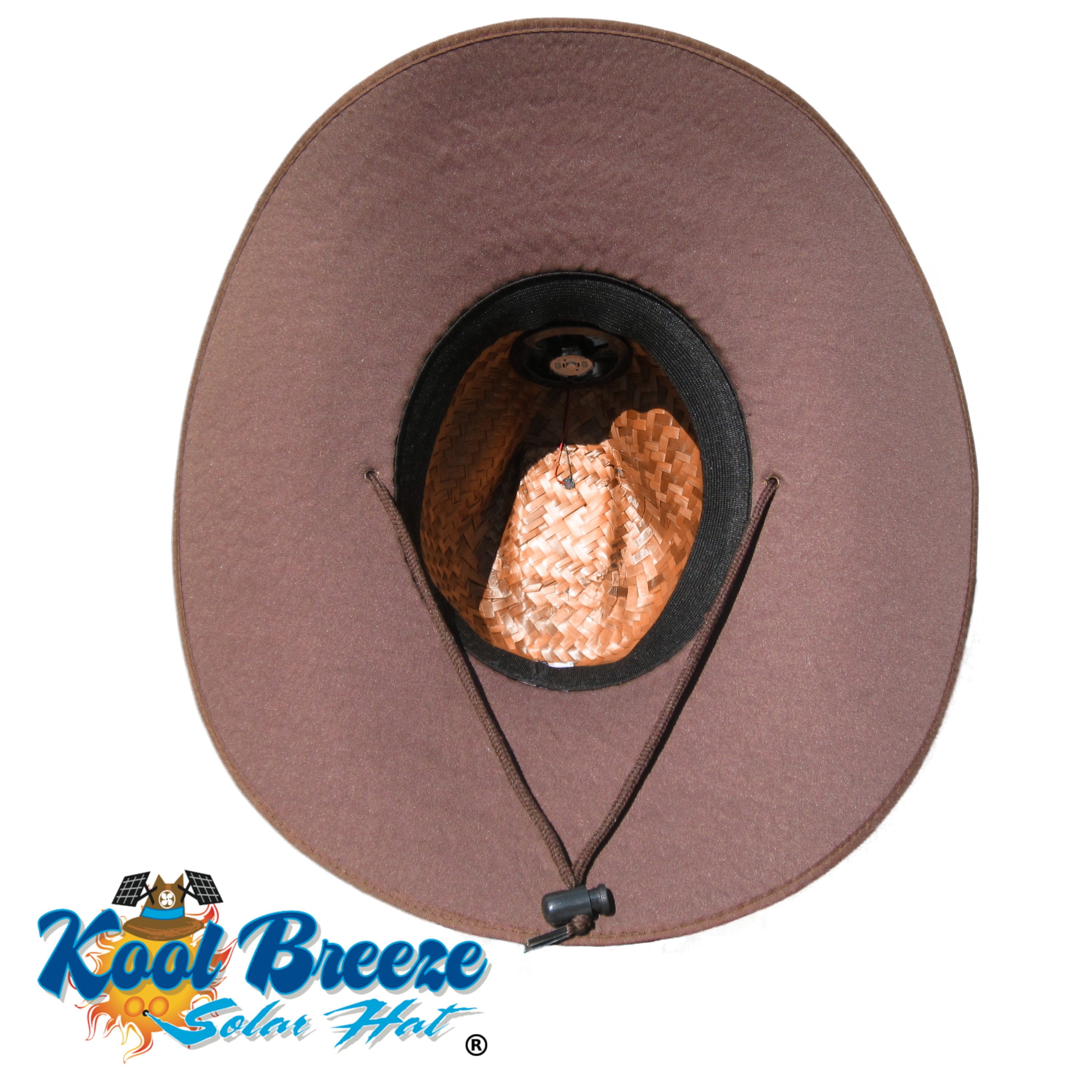 Cowboy Under Brown with Band Solar Hat - Sun Hat with Fan, Large