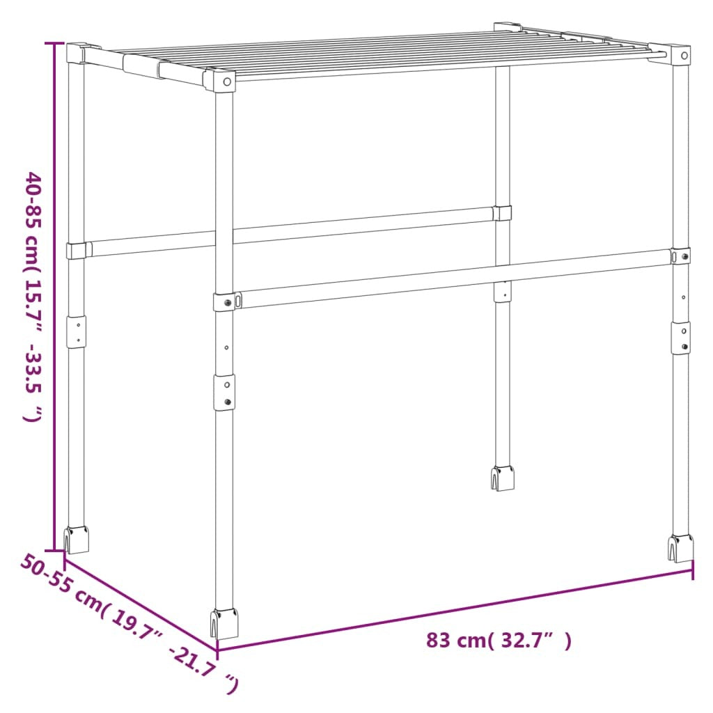 vidaXL Laundry Dryer 32.7"x(19.7"-21.7")x(15.7"-33.5") Aluminum