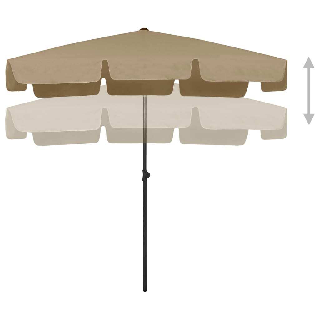 vidaXL Beach Parasol Taupe 78.7"x49.2"