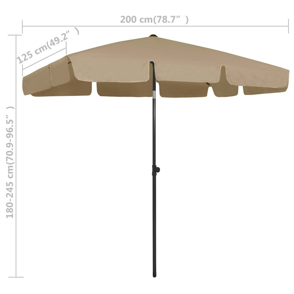 vidaXL Beach Parasol Taupe 78.7"x49.2"