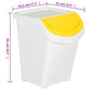 vidaXL Stackable Waste Bins with Lids 3 pcs White PP 31.7 gal