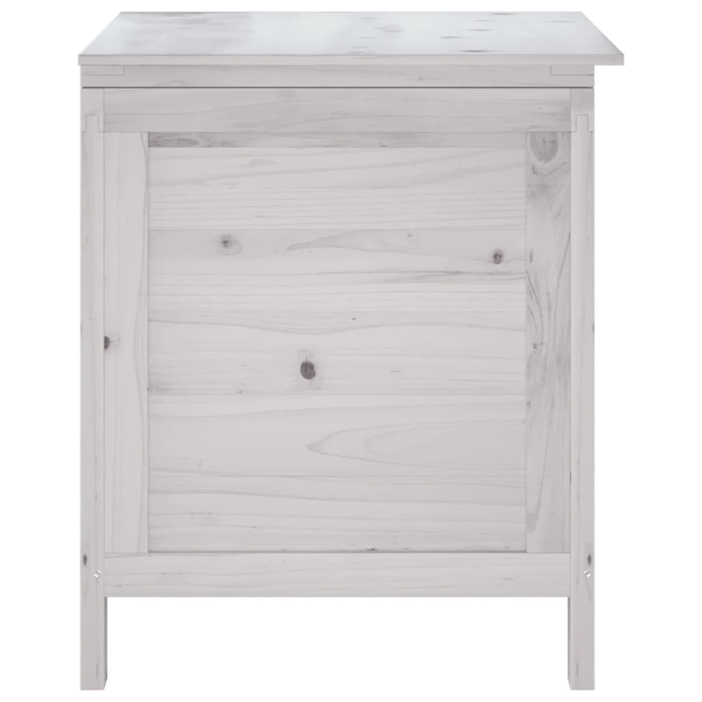 vidaXL Patio Storage Box White 19.7"x19.3"x22.2" Solid Wood Fir