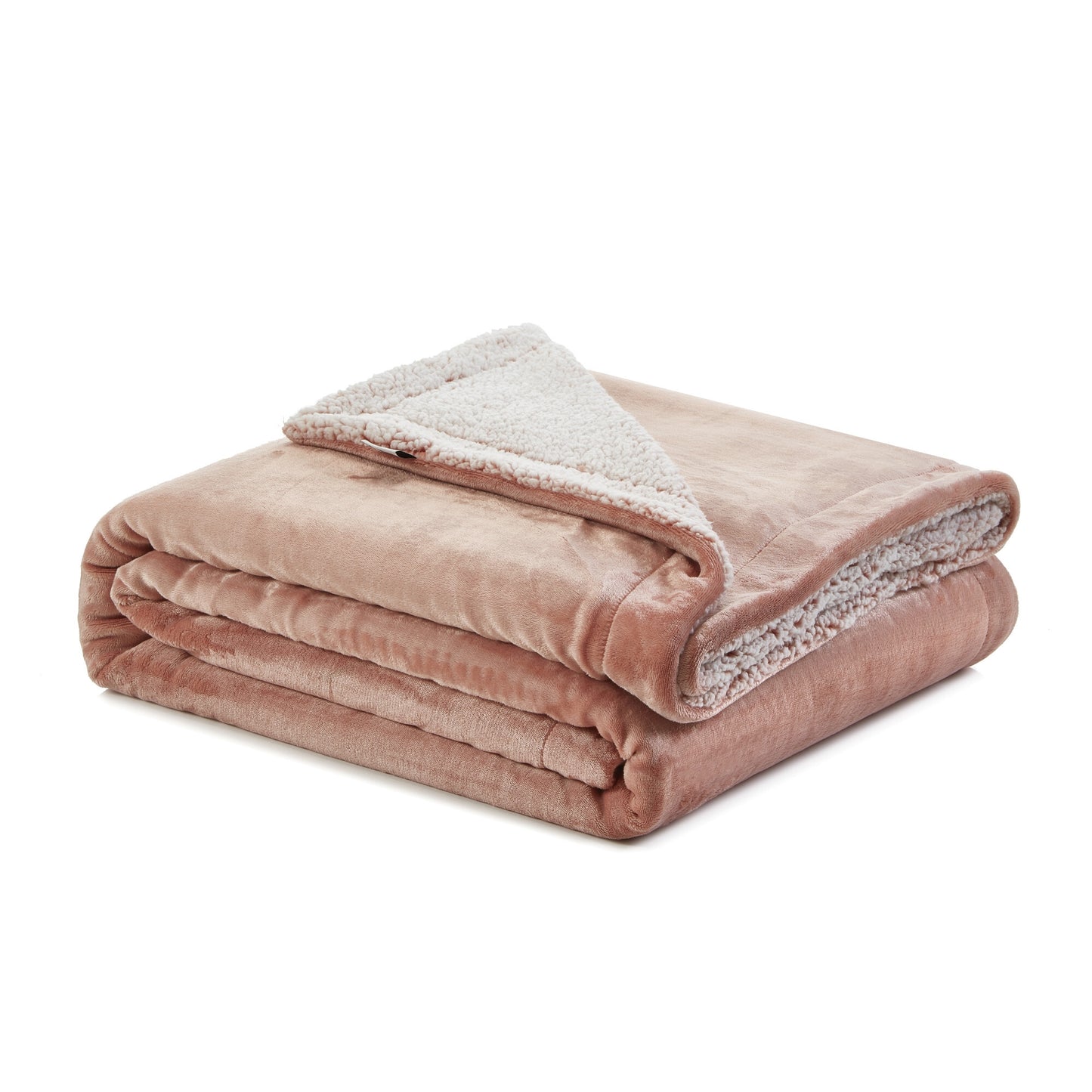 Blush Polyester Knitted Throw Blanket – Solid, Cozy, and Stylish