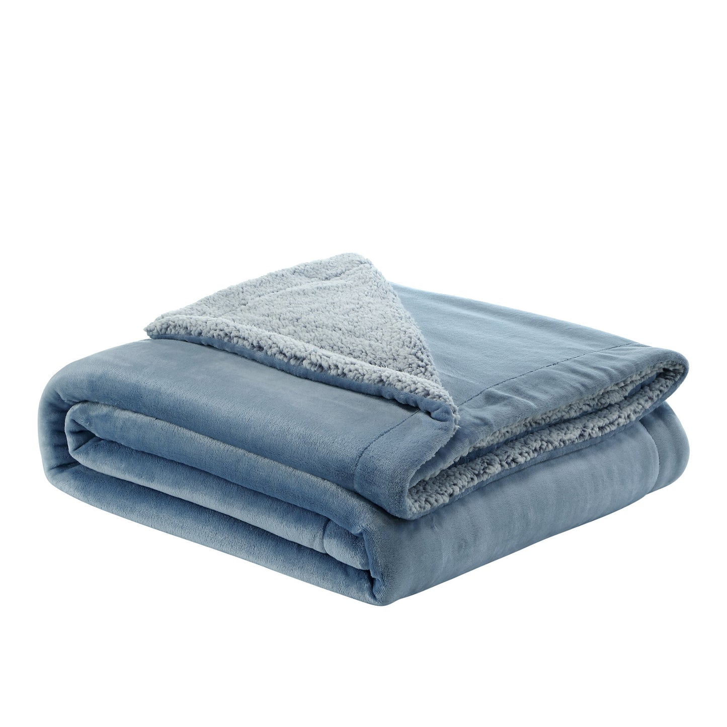 Light Blue Polyester Knitted Throw Blanket – Solid, Cozy, and Stylish