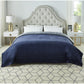 Navy Blue Knitted PolYester Solid Color Plush Queen Blanket