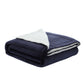 Navy Blue Knitted PolYester Solid Color Plush Queen Blanket