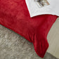 Red Polyester Knitted Throw Blanket – Solid, Cozy, and Stylish