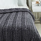 Dark Slate Gray Polyester Knitted Throw Blanket – Solid, Cozy, and Stylish