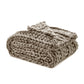 Taupe Polyester Knitted Throw Blanket – Solid, Cozy, and Stylish