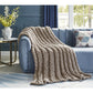 Taupe Polyester Knitted Throw Blanket – Solid, Cozy, and Stylish