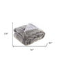 Gray Knitted Acrylic Solid Color Plush Throw Blanket