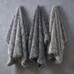 Gray Polyester Knitted Throw Blanket – Solid, Cozy, and Stylish