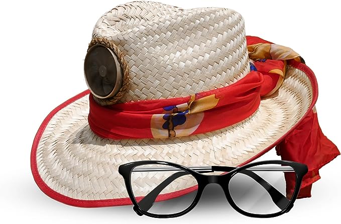 Lady's Natural Fedora Red Under with Scarf Solar Hat - Sun Hat with Fan, One Size