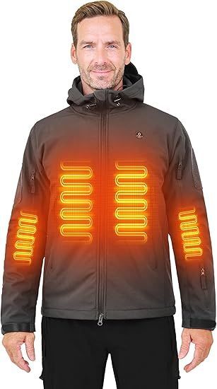 Men’s Heated Jacket – Antarctica Gear Soft Shell Winter Coat with Heating Hood for Hunting & Camping