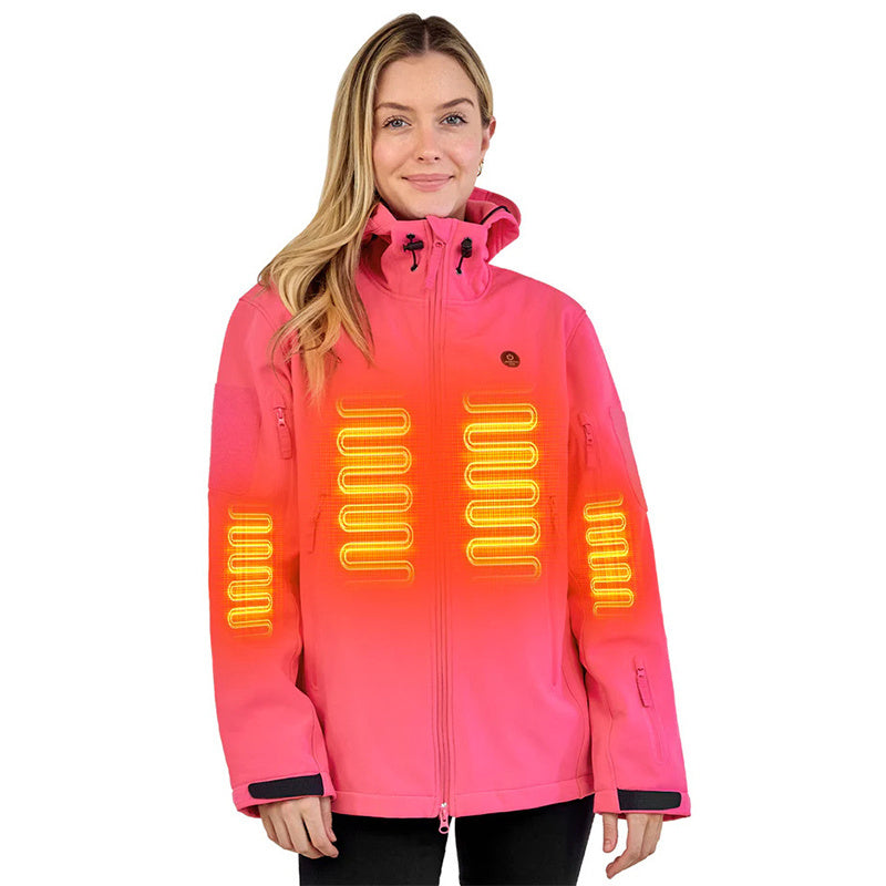 Women’s Heated Jacket – Antarctica Gear Winter Coat with 12V 16000mAh Battery Pack & Soft Shell Hood