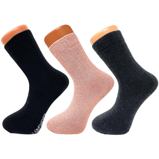 Women Thermal Winter Socks Soft and Cozy Thick Casual Crew Wool Socks 3 Pairs