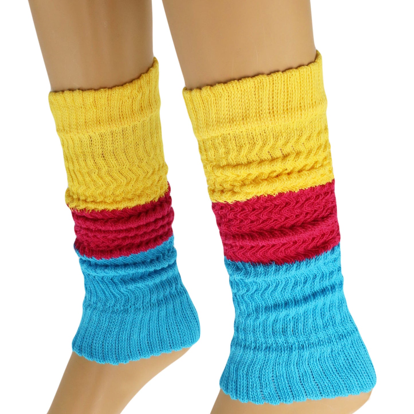 Leg Warmers for Women All Cotton Colorful Soft Knitted Leg Warmer 1 Pair