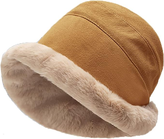 Extraordal Winter Plush Hat – Plus Velvet Thickened Fisherman Bucket Hat for Women