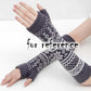 Snowflake Womens Winter Warm Arm Sleeve Fingerless Thumb Hole Gloves Mittens Knitted Arm Warmer, Grey