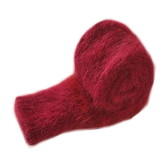 Red Plush Women Winter Warm Arm Sleeve Knit Arm Warmer Gloves Long Fingerless Thumb Hole Mittens