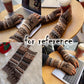 Womens Christmas Elk Winter Warm Arm Sleeve Fingerless Thumb Hole Gloves Mittens Knitted Arm Warmer, Khaki