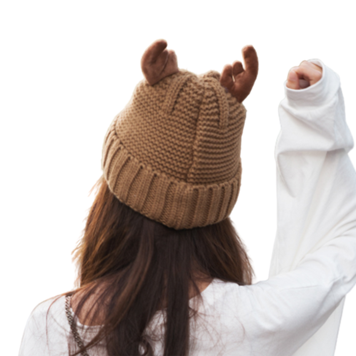 Winter Knitted Hat Deer Beanie Hat Adorable Antler Cap