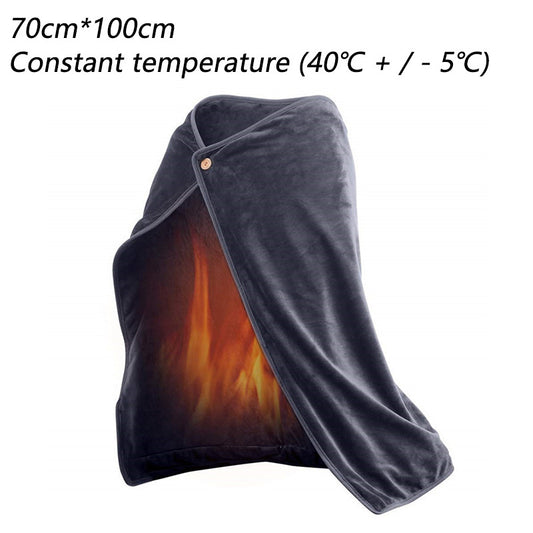 USB Heated Flannel Shawl – Electric Plush Blanket for Winter Cold Protection, Ideal for Home, Office, and Outdoors