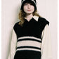 Striped Woolen Knitted Pot Hat for Women – Soft, Cozy Winter Cap for Cold Weather