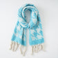 New houndstooth scarf women's winter Korean version of the trendy color warm color matching fringed scarf fashion