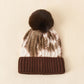 Hair ball knitted hat female ins tide hat tie-dye wool hat autumn and winter warm fashion simple hair ball head cap