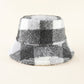 Plaid Lamb Velvet Fisherman Hat - Warm Plush Basin Hat for Women, Autumn and Winter Travel Style