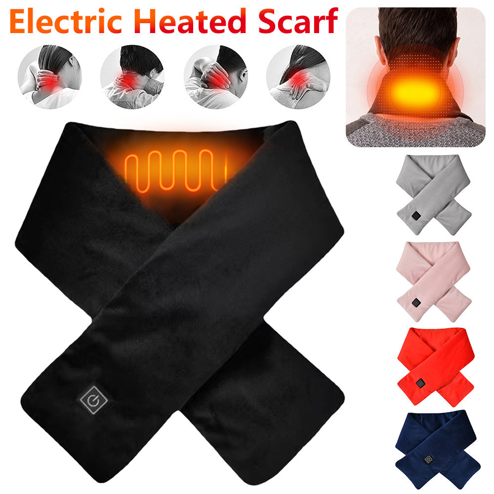 Electric Heated Winter Scarves Adjust Temperature Heating Neckerchief Comfortable USB Charging Collar Scarves Shawl Neck Warmer