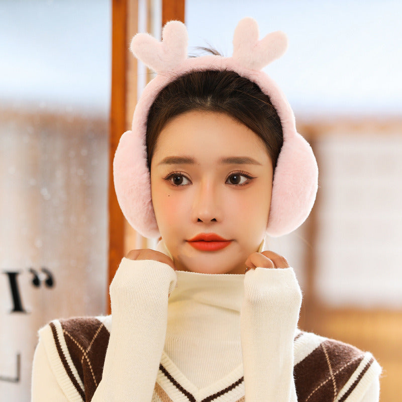 Warm Winter Earmuffs – Unisex Plush Rabbit Hair Earmuffs, Cute Back-Wear Korean Edition