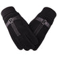 Men’s Winter Gloves – Genuine Suede Pig Leather Mittens, Thick Knitted Gloves for Biking & Motorcycling