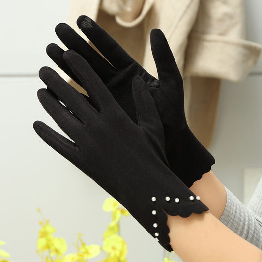 Women's Thin Winter Gloves - Windproof and Thermal for Cold Weather