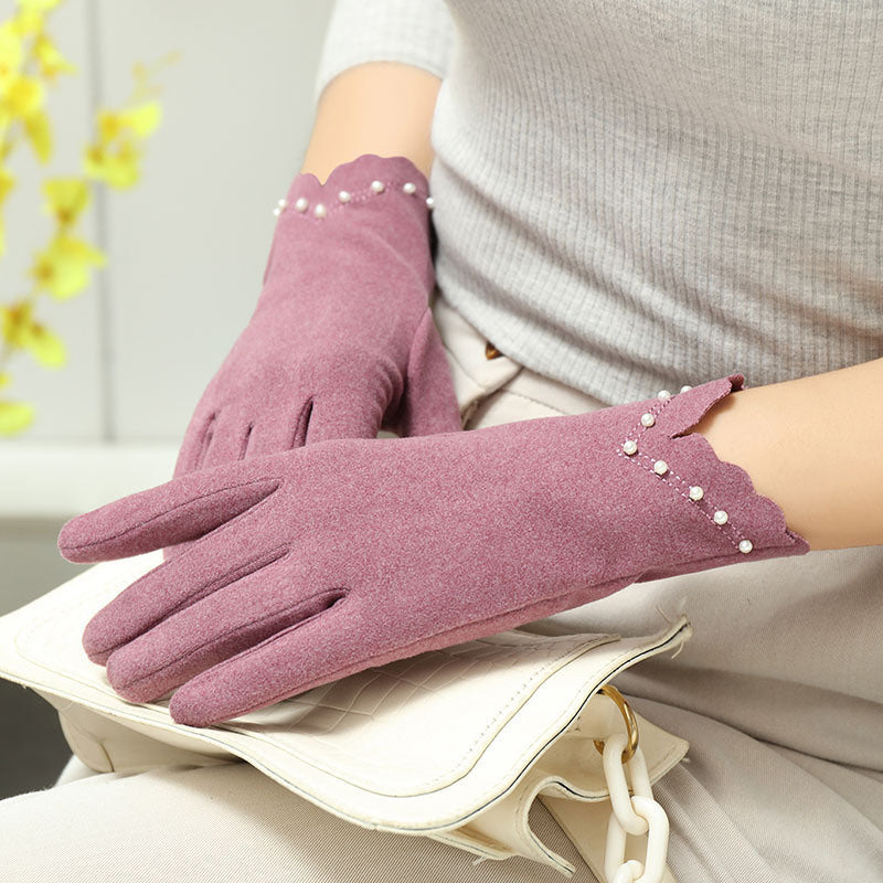 Women's Thin Winter Gloves - Windproof and Thermal for Cold Weather