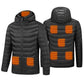 Heated Electric Jacket – Lightweight Winter Coat with 8 Heating Zones & 3-Heat Levels, Detachable Hood