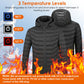 Heated Electric Jacket – Lightweight Winter Coat with 8 Heating Zones & 3-Heat Levels, Detachable Hood