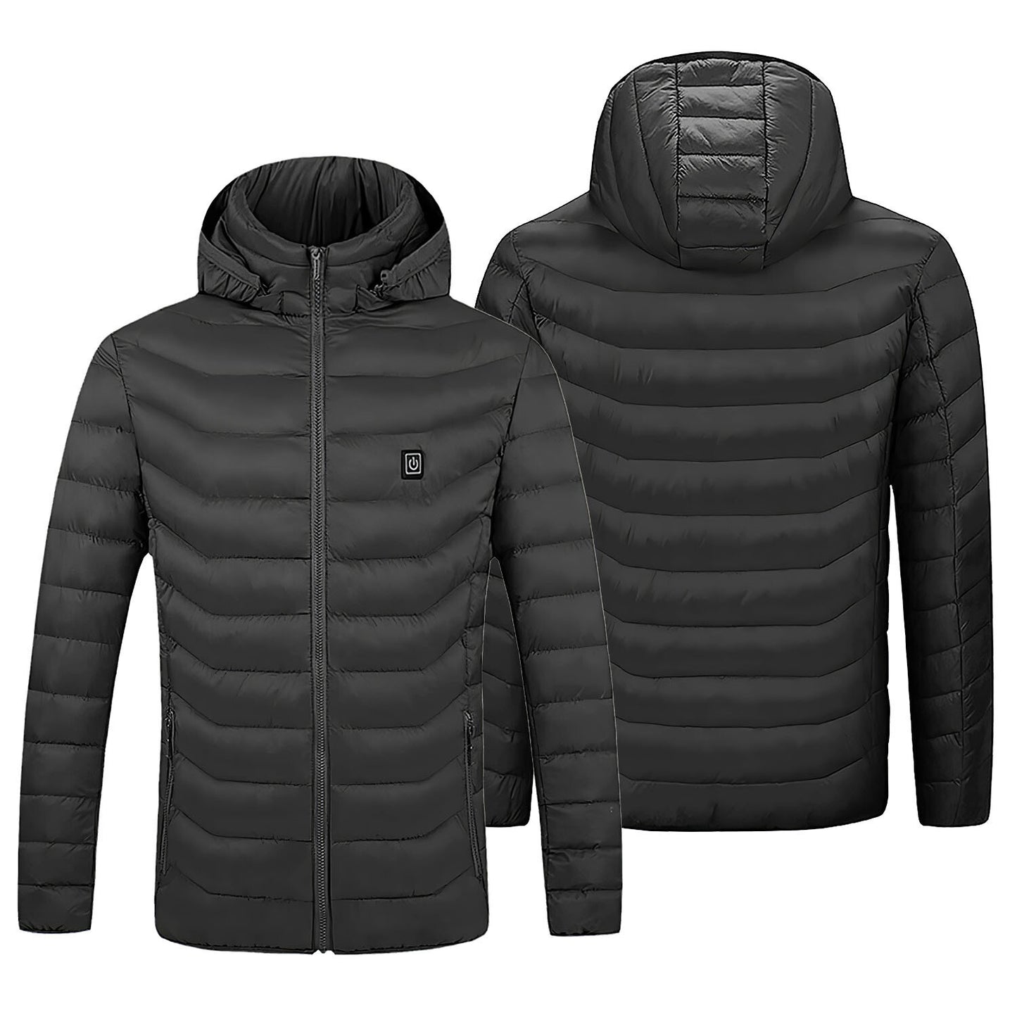 Heated Electric Jacket – Lightweight Winter Coat with 8 Heating Zones & 3-Heat Levels, Detachable Hood