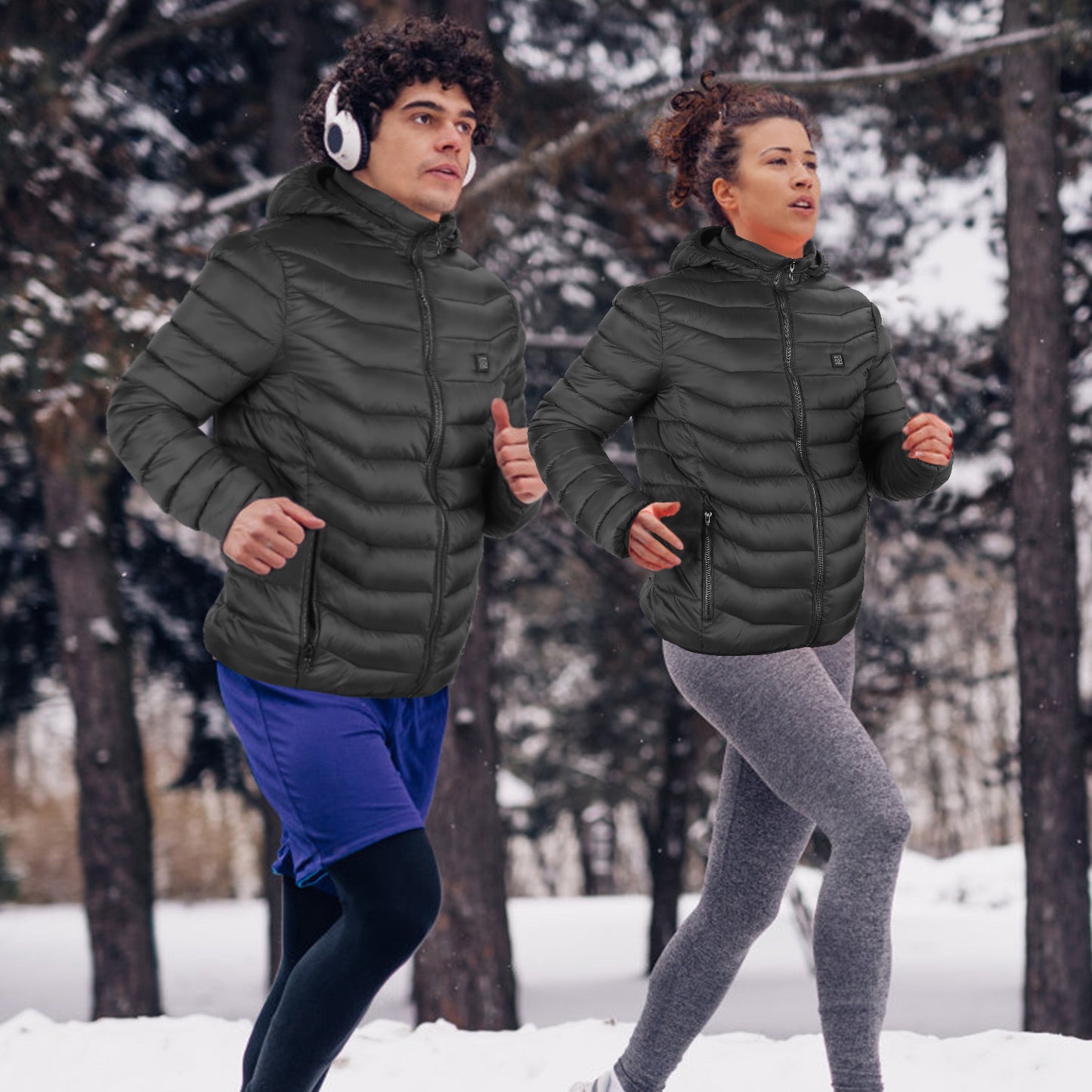 Heated Electric Jacket – Lightweight Winter Coat with 8 Heating Zones & 3-Heat Levels, Detachable Hood