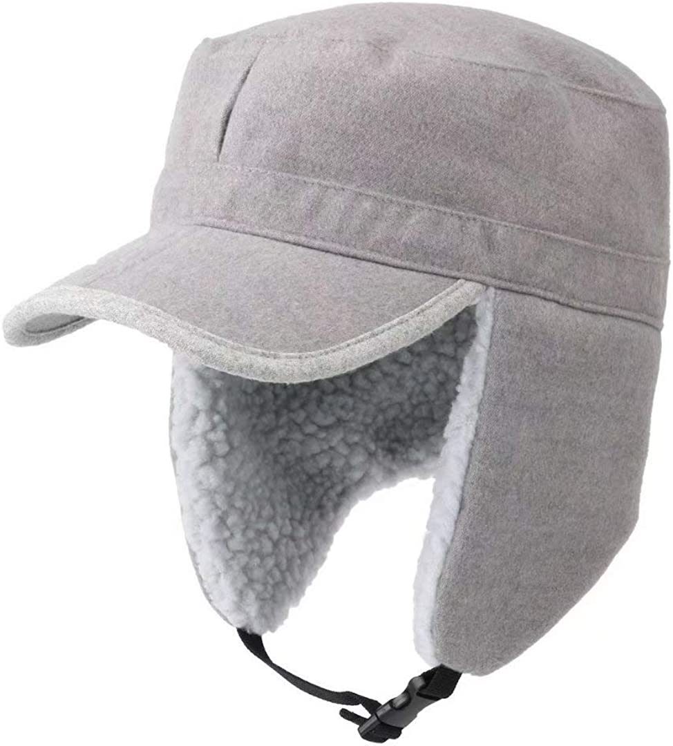 Home Prefer Men's Warm Trapper Hat - Winter Hat with Earflaps and Visor Military Style