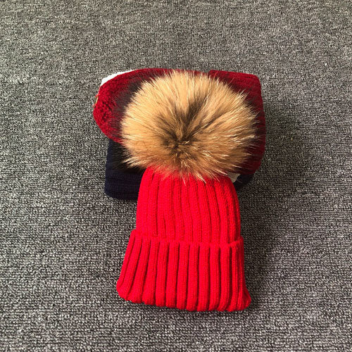 Winter Brand Female Fur Pom Poms hat Winter Hat For Women Girl 's Hat Knitted Beanies Cap Hat Thick Women Skullies Beanies