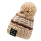 Winter Knitted Beanie for Women – Thick Chenille Hat with Fleece Lining & Pom-Pom