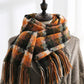 2021 New checked scarf for women in winter; medium length tassel shawl; fashionable street cashmere warm scarf for men