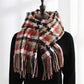 2021 New checked scarf for women in winter; medium length tassel shawl; fashionable street cashmere warm scarf for men