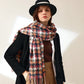 2021 New checked scarf for women in winter; medium length tassel shawl; fashionable street cashmere warm scarf for men