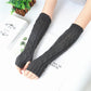 Long Fingerless Gloves Women's Mitten Winter Arm Warmer Knitted Arm Sleeve Fine Casual Soft Girls Goth Clothes Punk Gothic Glove