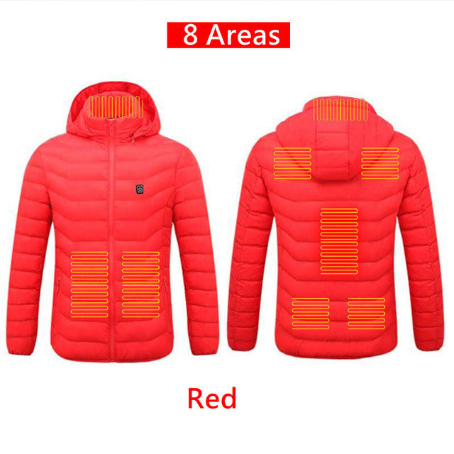 9-Zone Heated Jacket for Men – USB Electric Winter Coat, Warm Outdoor Sports Jacket