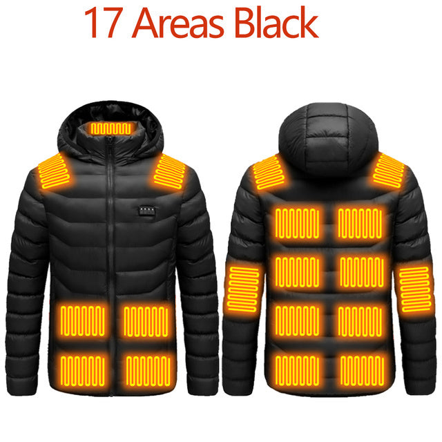 9-Zone Heated Jacket for Men – USB Electric Winter Coat, Warm Outdoor Sports Jacket