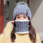 Women's Winter Beanie and Scarf Set - Warm Knitted Skull Cap